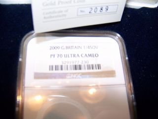 2009 Great Britain 1/4 Sovereign Gold Coin,  Ngc Pf 70 Ultra Cameo Royal photo