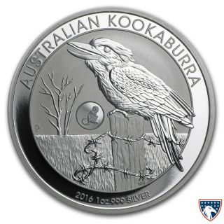 2016 1 Oz Australian Silver Kookaburra Bu (monkey Privy) Capsule photo