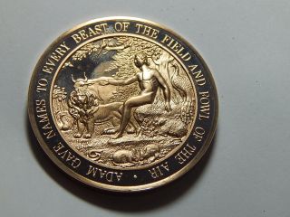 Bible Series Franklin Bronze Medal - Adam Gave Names To Every Beast photo