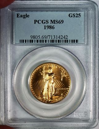 1986 $25 American Gold Eagle Pcgs Ms69 Better Date photo