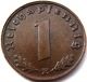 Ww2 German 1937 - E 1rp Reichspfennig 3rd Reich Bronze Nazi Coin Germany photo 1
