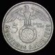 Ww2 German 5 Mark Silver Coin 1939 E Third Reich Big Swastika Hindenburg Nazi112 Germany photo 1