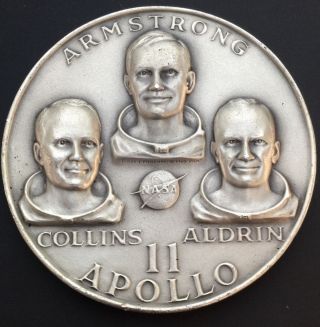1969 Apollo Ii Medallic Art Co N.  Y.  999 Silver Medal 4.  8 Oz 