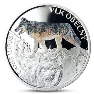Niue 1 Dollar Silver Fauna Gray Wolf Proof 2014 photo