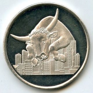 Chicago Bears & Bulls.  999 Silver Art Medal Round 1 Oz - Stock Exchange - Ag779 photo
