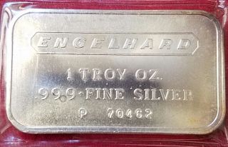 Engelhard1.  0 Oz 999 Silver Bar,  Serialized (vintage - Old Issue) photo
