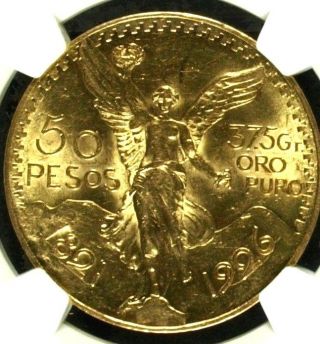 Mexico 1926 Gold 50 Pesos Centennial Of Independence Winged Victory Ngc Ms62 photo