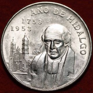 Uncirculated 1953 Mexico 5 Peso Silver Foreign Coin S/h photo