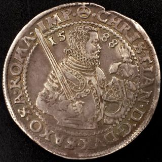 1588 Thaler Silver Coin From Saxony - Albertine,  German States 41 Mm,  28.  7 Grams photo