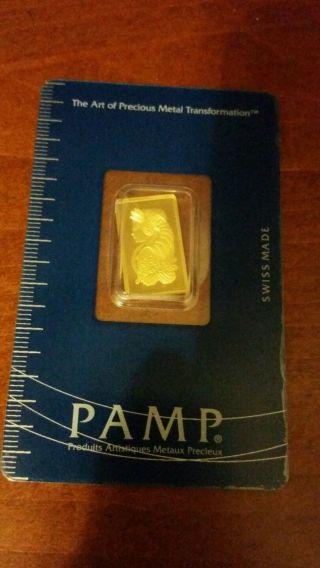 Pamp 2.  5 Gram.  9999 Fine Gold Bullion Bar photo