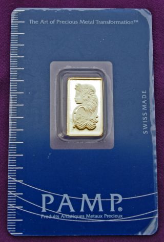 2.  5 Gram Of Pamp Suisse 9999 Fine 24k Gold Bullion Bar Ingot photo