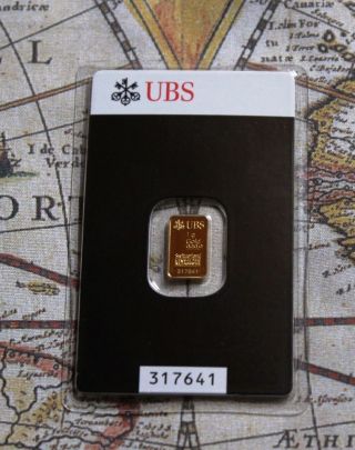1 Gram Ubs Kinebar 999,  9 Gold Bar,  The World´s Most Gold Bar,  Uc photo