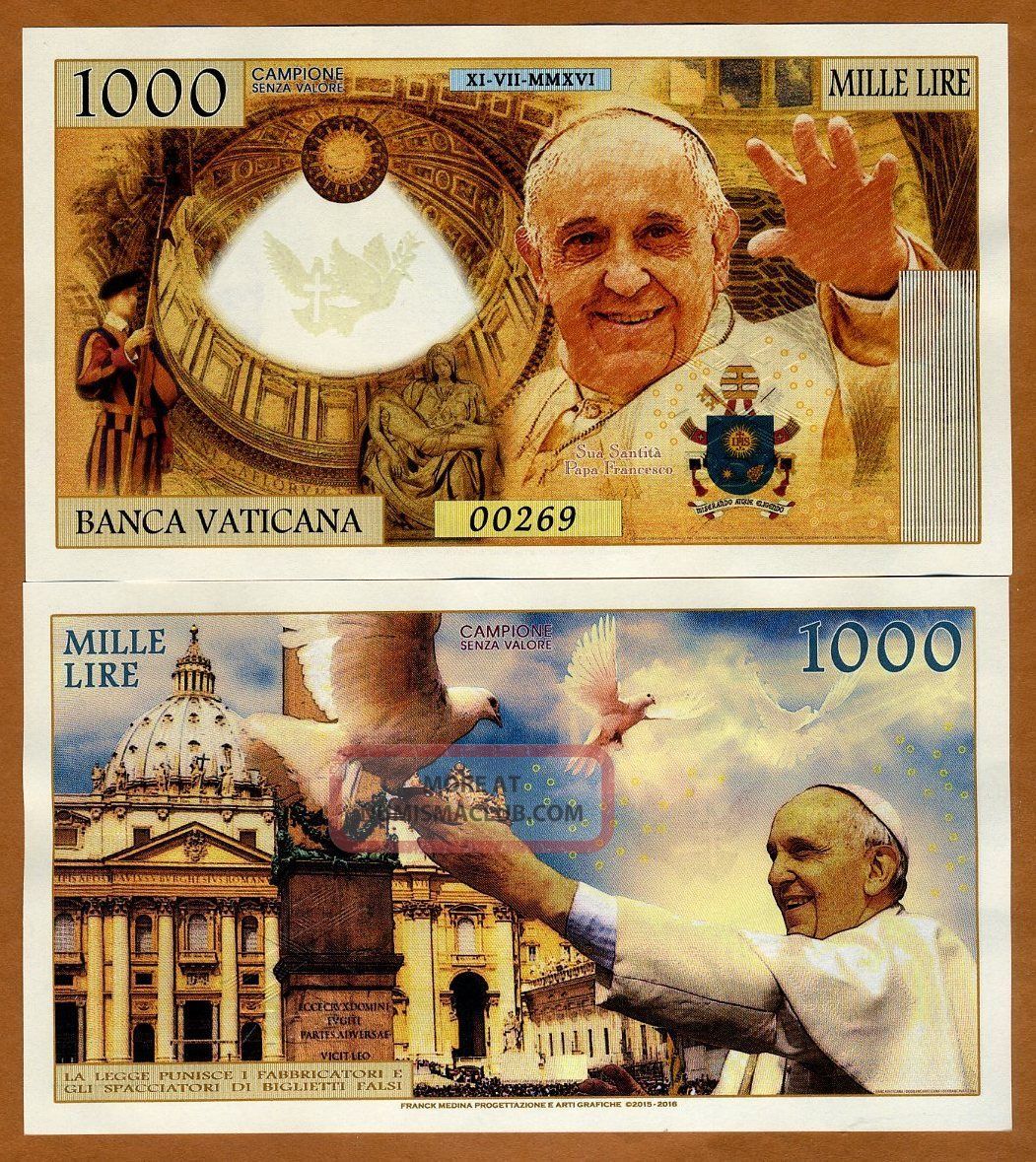 Vatican,  10 X 1000 Lire,  2016 Private Issue Kamberra,  Unc Pope Francis Italy/ San Marino/ Vatican photo