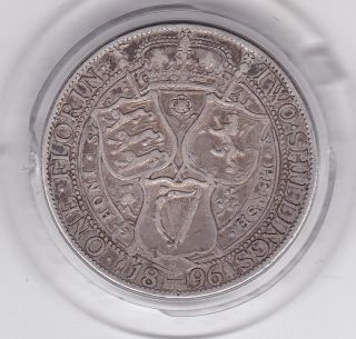 1896 Queen Victoria Florin (2/ -) Silver (92.  5) Coin photo