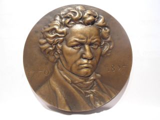 Bronze Music Theme Medal By Auguste Coutin - Ludwig Van Beethoven 1770 - 1827 photo