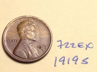 1919 S Lincoln Cent Fine Detail Great Coin Wheat Back Penny (722ex) photo