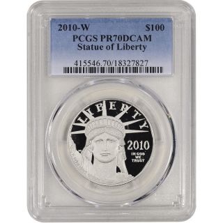 2010 - W American Platinum Eagle Proof (1 Oz) $100 - Pcgs Pr70 Dcam photo