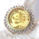 32 Diamond.  999 Gold Panda 1994 Coin 10k Yellow Gold Ring - 4.  8 Grams - Size 6 Coins: World photo 1