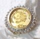 32 Diamond.  999 Gold Panda 1994 Coin 10k Yellow Gold Ring - 4.  8 Grams - Size 6 Coins: World photo 2