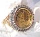 32 Diamond.  999 Gold Panda 1994 Coin 10k Yellow Gold Ring - 4.  8 Grams - Size 6 Coins: World photo 4