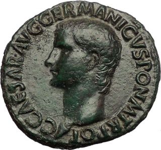 Caligula The Infamous Roman Emperor 37ad Authentic Ancient Coin Of Rome I57357 photo