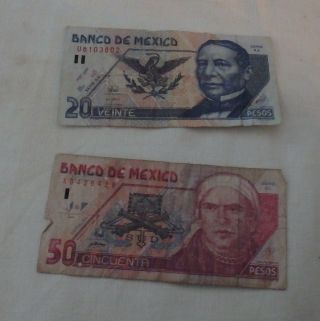 Banco De Mexico Currency Peso 50 20 1998 photo