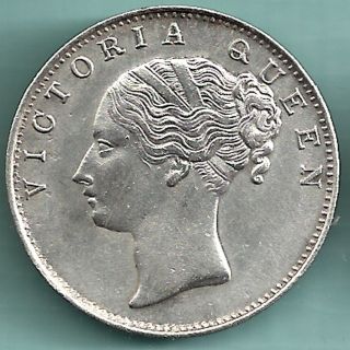 British India - 1840 - Victoria Queen - Continuos Legend - One Rupee - Rare Silv photo