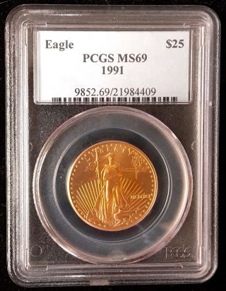 1991 $25 Gold Eagle Ms69 Pcgs photo
