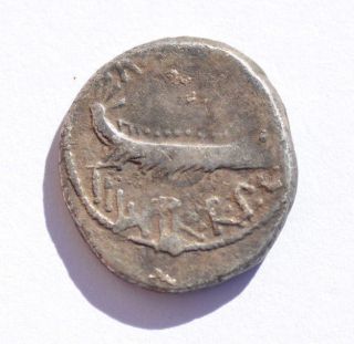 Roman Republic Coin,  Mark Antony Cleopatra Lover.  Silver Legionary Denarius photo