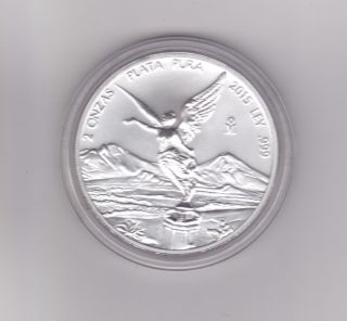 2015 Uncirculated 2 Oz 0.  999 Silver Mexican Libertad Coin (mm03) photo