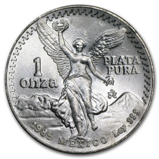 1985 1 Oz.  Bu Silver Mexican Libertad Coin. photo