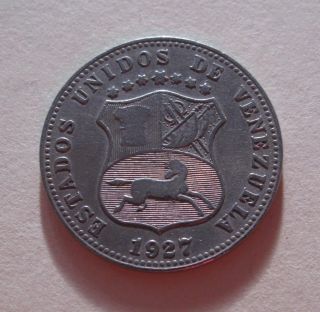 1927 Venezuela 12 1/2 Centimos Centavo Cent Coin South America World Y 28 photo
