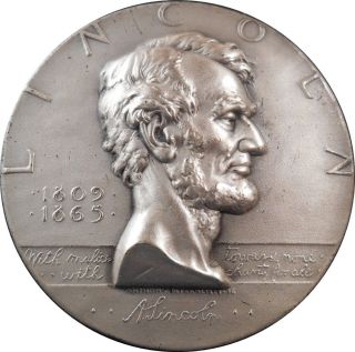 1963 Nyu Hof Abraham Lincoln Slver Medal By Anthony Defrancisci Maco photo