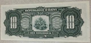 Haiti 10 Gourdes Banknote P - 181s Specimen,  Signature 2 Variety photo