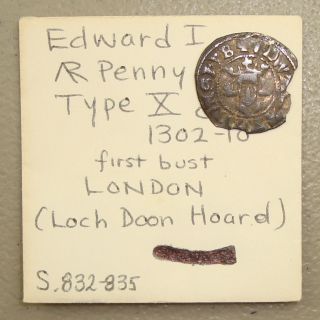 1302 - 10 Edward I Hammered Silver Penny,  London Vf photo