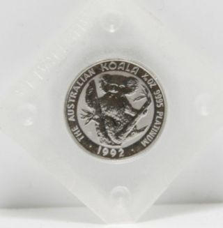 1992 Australia.  995 1/10 Oz Platinum Koala Coin / Round photo