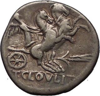 Roman Republic 128bc Rome Victory Horse Chariot Ancient Silver Coin Roma I57622 photo