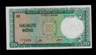 South Viet Nam 20 Dong (1964) Pick 16a Vf Banknote. photo