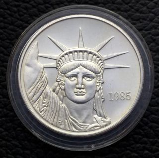 1985 Vintage Statue Of Liberty 1 Troy Oz.  999 Fine Silver Coin (r39) photo
