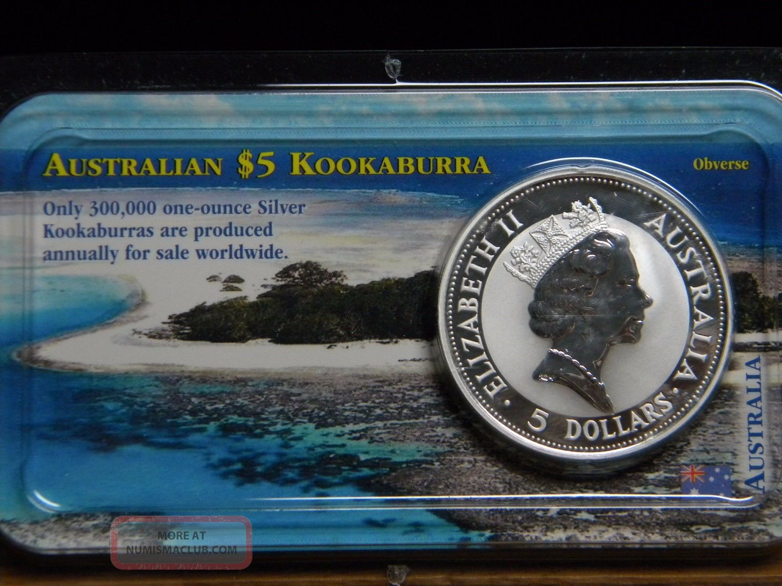 1991 Australian $1 Silver Kookaburra Littleton Showpak Uncirculated Agdg Australia photo