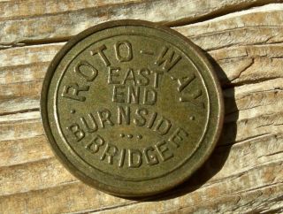 Old East End Burnside Bridge (portland Rg) Oregon Or (multnomah Co) Brass Token photo