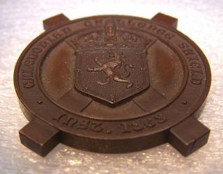 Thick Detailed Copper Scottish Shooting Medal Caledonian Challenge Shield Coin photo