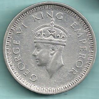 British India - 1942 - King George Vi - One Rupee - Rarest Silver Coin photo