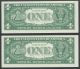 Series 1957 2 Consecutive $1 One Dollar Silver Certificates Cu Small Size Notes photo 1