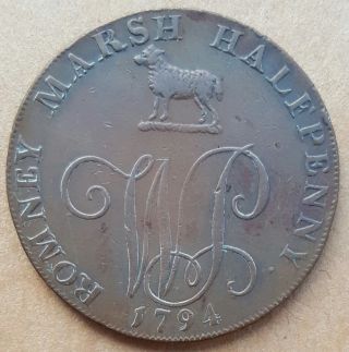 1794 Great Britain Kent Dimchurch Half Penny Conder Token D&h 15 Scarce R - 4 photo