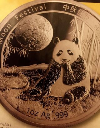 China Panda Moon Festival Silver Medal 1oz Ngc Pf70 6 Out Of 5000 photo