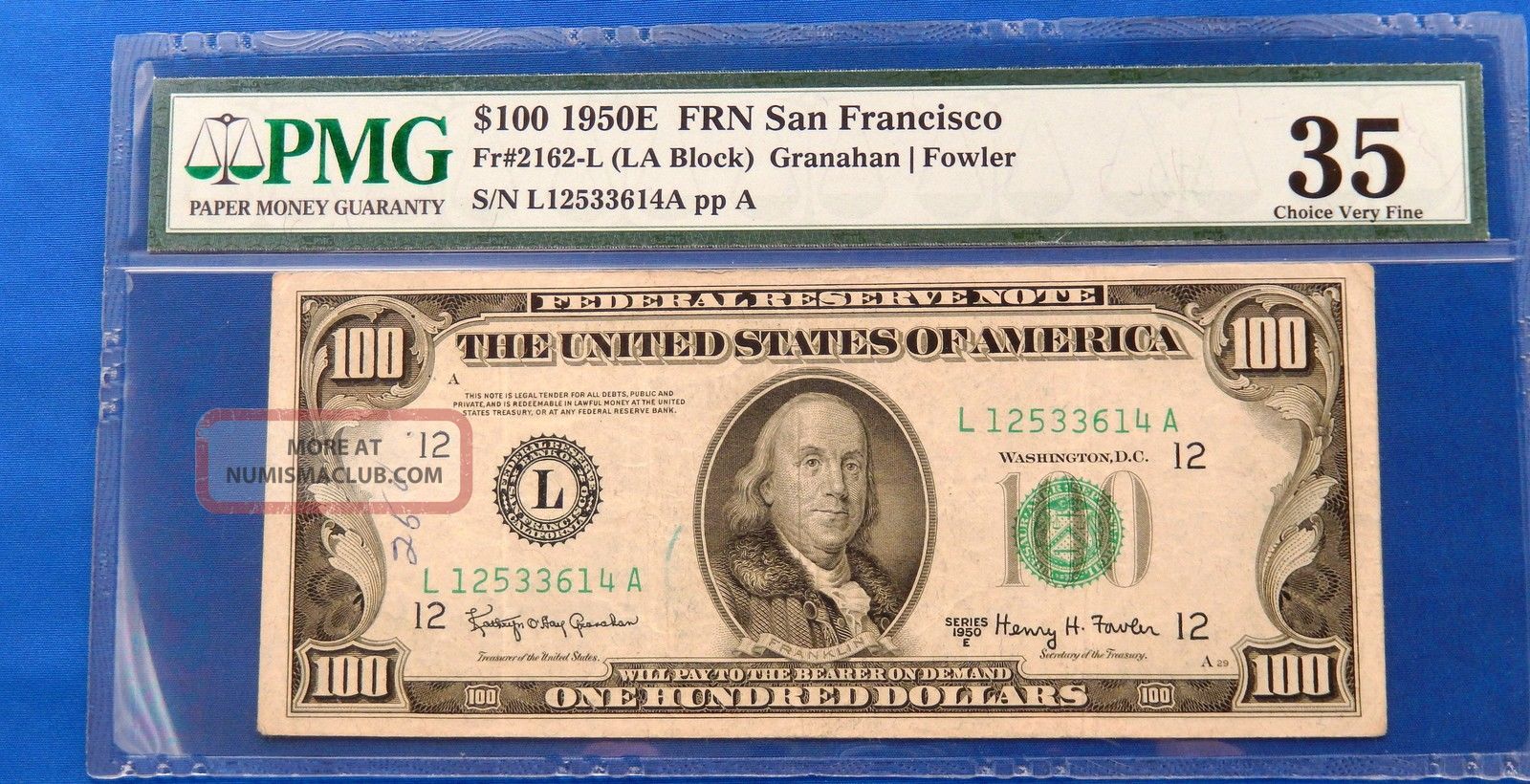 1950 E $100 Federal Reserve Note San Francisco Pmg 35 Small Size Notes photo