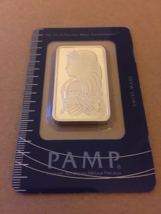 1 Oz.  Platinum Bar - Pamp Suisse - Fortuna - 999.  5 Fine In Assay photo