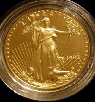 1992 - W 1 Oz Proof Gold American Eagle (w/box &) $50 Coin photo