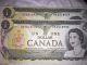 5 & 2 Consecutive Canada 1 Dollar P85a 1973 Young Queen Crisp 7 Total Canada photo 2